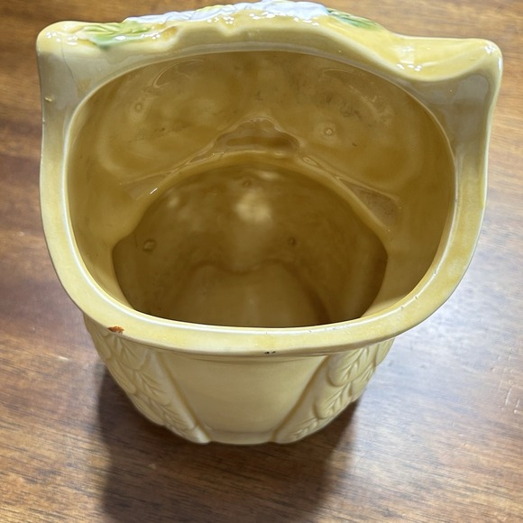 Vintage Yellow Owl/Floral Planter Stamped 6314  - Retro Boho Vibes Ceramic - Picture 5 of 11